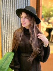 Brown Turtle Neck Dress