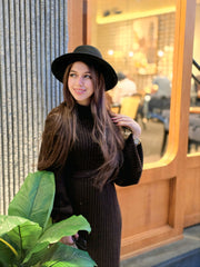 Brown Turtle Neck Dress