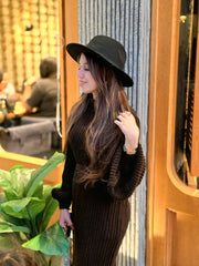Brown Turtle Neck Dress