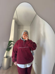 Burgundy Quarter-Zip Set