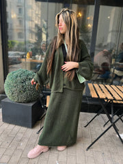 Olive Knitted Suit