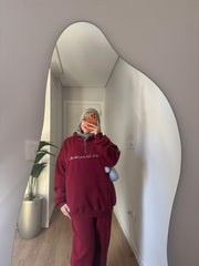 Burgundy Quarter-Zip Set